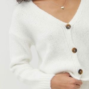 Urban Outfitters white fuzzy cardigan